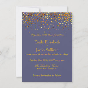 Faux Gold Foil Confetti Elegant Wedding Save The Date