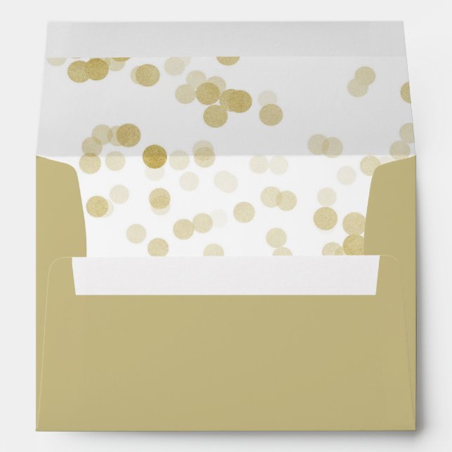 Faux Gold Foil Confetti Liner Envelopes (Back (Bottom))