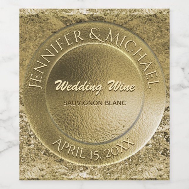 Faux Gold Foil Custom Wine Label (Single Label)