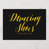 Faux Gold Foil "Dancing Shoes" Chic Wedding Sign