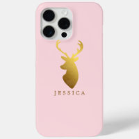 Faux Gold Foil Deer Head Personalised