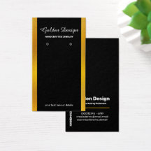 Faux Gold Foil Display Card - Black With Gold
