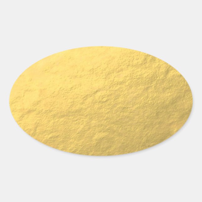 Faux Gold Foil Effect Printed Oval Sticker (Front)