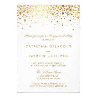 Faux Gold Foil Elegant Engagement Party Invitation