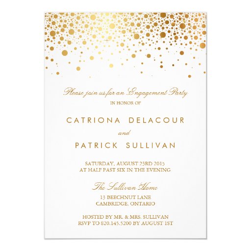 faux gold foil elegant engagement party invitation zazzle christmas cards zazzle