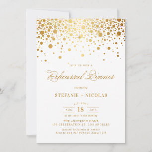 Faux Gold Foil Elegant Rehearsal Dinner Invitation