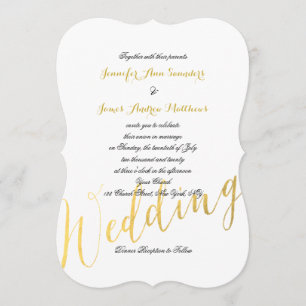 Faux Gold Foil Glamour   Wedding Invitations