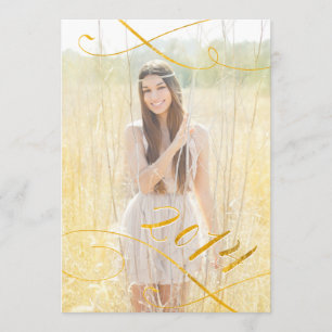 Faux Gold Foil Graduation Invitations 2014