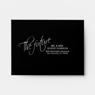 Faux Gold Foil Insert Wedding RSVP The Future Envelope