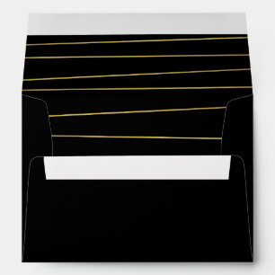 Faux Gold Foil Lines Pre-Addressed Envelope