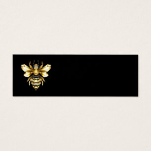 Faux Gold Foil Logo Bee Polygonal on Black