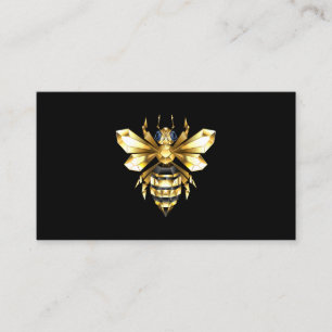 Faux Gold Foil Logo Bee Polygonal on Black Appointment Card