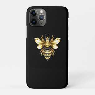 Faux Gold Foil Logo Bee Polygonal on Black iPhone 11 Pro Case