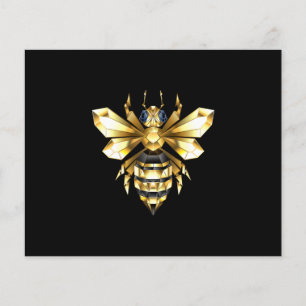 Faux Gold Foil Logo Bee Polygonal on Black Flyer