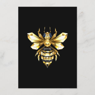 Faux Gold Foil Logo Bee Polygonal on Black Menu