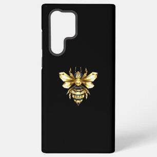 Faux Gold Foil Logo Bee Polygonal on Black Samsung Galaxy Case