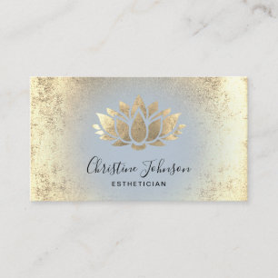 faux gold foil lotus aesthetician skincare business card