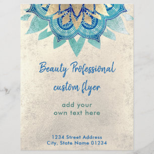 FAUX gold foil lotus beauty professional Flyer