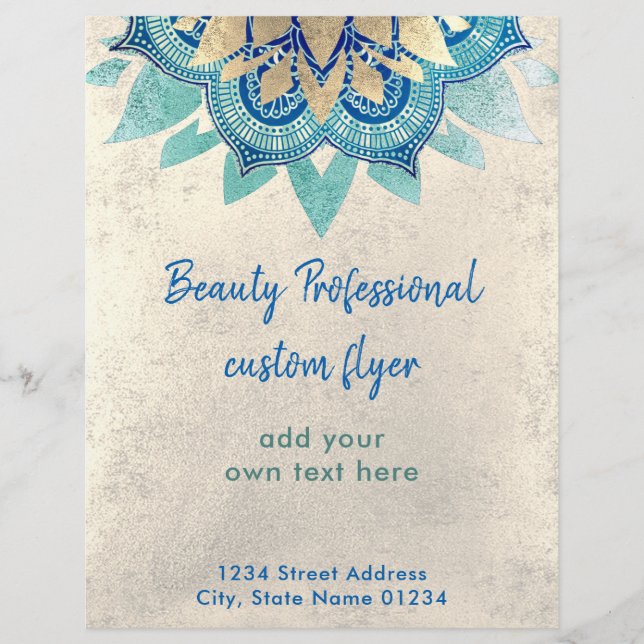 FAUX gold foil lotus beauty professional Flyer (Front)