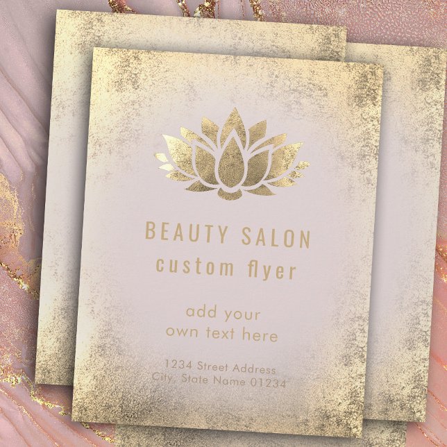 FAUX gold foil lotus logo design Flyer (Creator Uploaded)