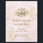 FAUX gold foil lotus logo on fluid marble Flyer<br><div class="desc">please note this is a printed product with NO REAL GOLD FOIL</div>