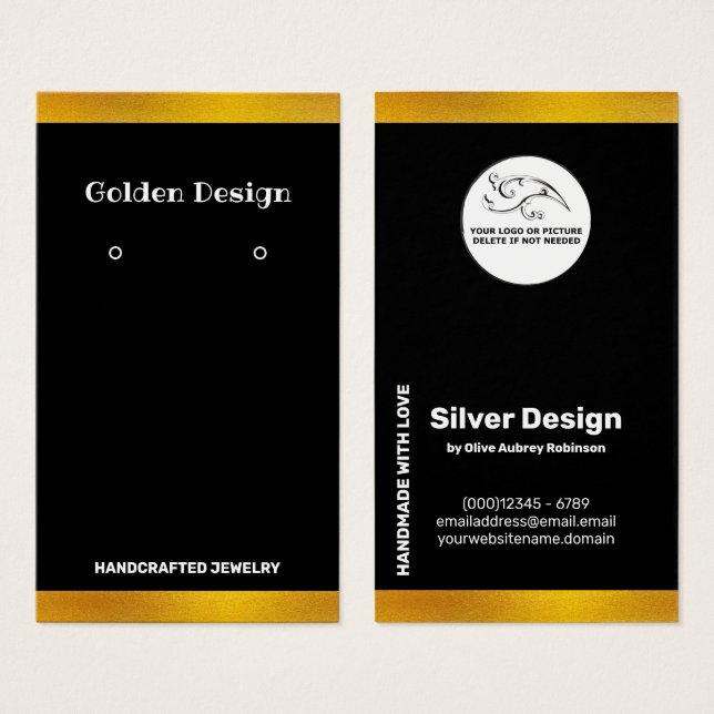 Faux Gold Foil Minimalistic Display Card (Front & Back)