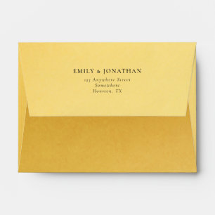 Faux Gold Foil Name Return Address Wedding A6 Envelope