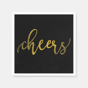 Faux Gold Foil New Year Party - Cheers Napkin