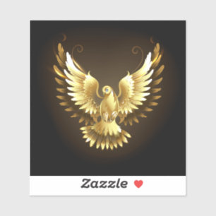 Faux Gold Foil Peace Dove on Black