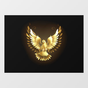 Faux Gold Foil Peace Dove on Black