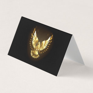 Faux Gold Foil Peace Dove on Black