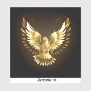 Faux Gold Foil Peace Dove on Black