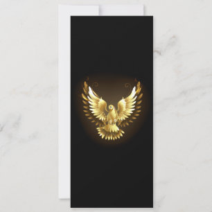 Faux Gold Foil Peace Dove on Black Advice Card