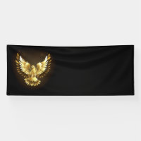 Faux Gold Foil Peace Dove on Black