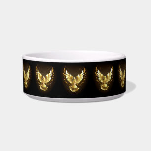 Faux Gold Foil Peace Dove on Black Bowl