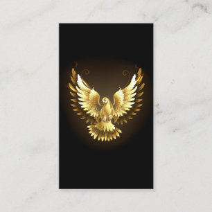 Faux Gold Foil Peace Dove on Black Calling Card