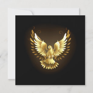 Faux Gold Foil Peace Dove on Black Card