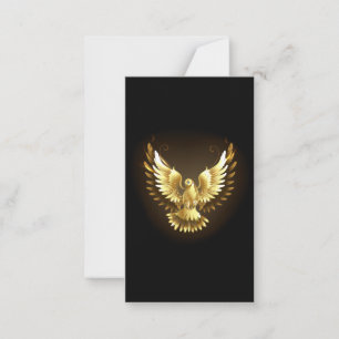 Faux Gold Foil Peace Dove on Black Card