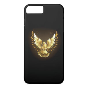 Faux Gold Foil Peace Dove on Black iPhone 8 Plus/7 Plus Case
