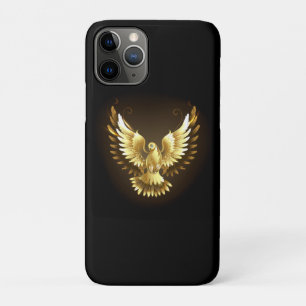 Faux Gold Foil Peace Dove on Black iPhone 11 Pro Case