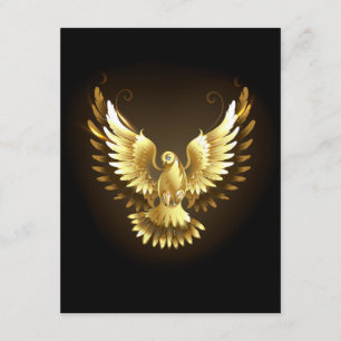 Faux Gold Foil Peace Dove on Black Enclosure Card