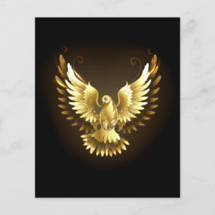 Faux Gold Foil Peace Dove on Black Flyer