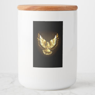 Faux Gold Foil Peace Dove on Black Food Label