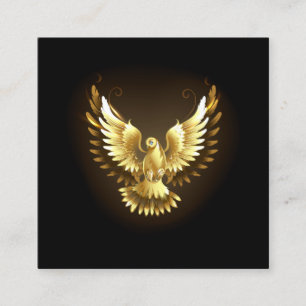 Faux Gold Foil Peace Dove on Black Loyalty Card