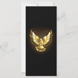 Faux Gold Foil Peace Dove on Black Magnetic Invitation