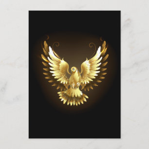 Faux Gold Foil Peace Dove on Black Menu