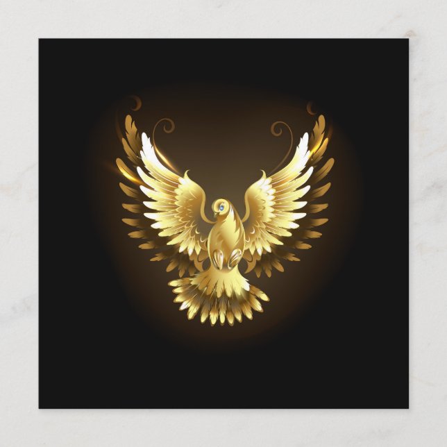 Faux Gold Foil Peace Dove on Black Program (Front)