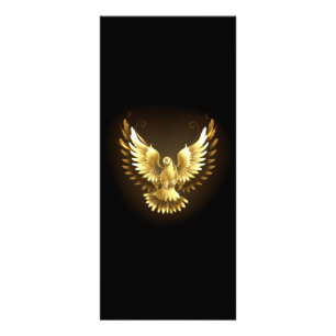 Faux Gold Foil Peace Dove on Black Rack Card