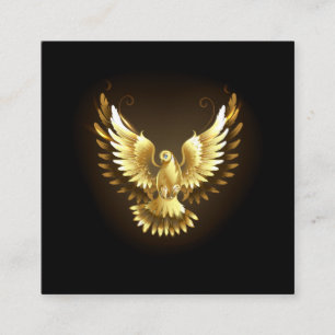 Faux Gold Foil Peace Dove on Black Referral Card