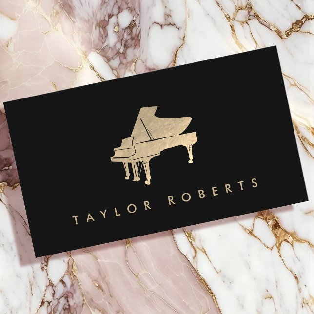faux gold foil piano business card (Creator Uploaded)
